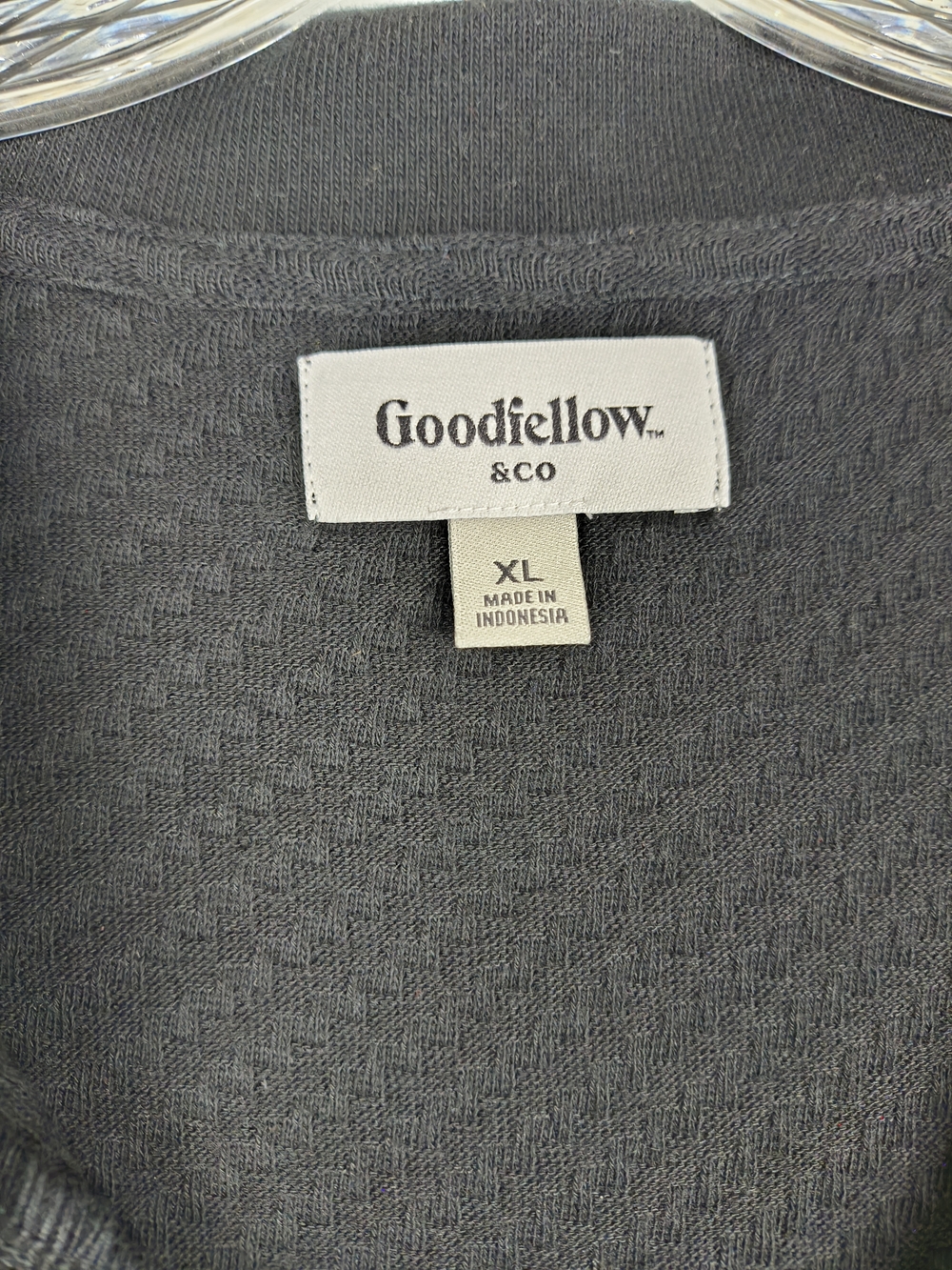 Goodfellow & Co Polo Shirt Mens XL Black Textured Johnny Collar V Neck Casual - Picture 11 of 12